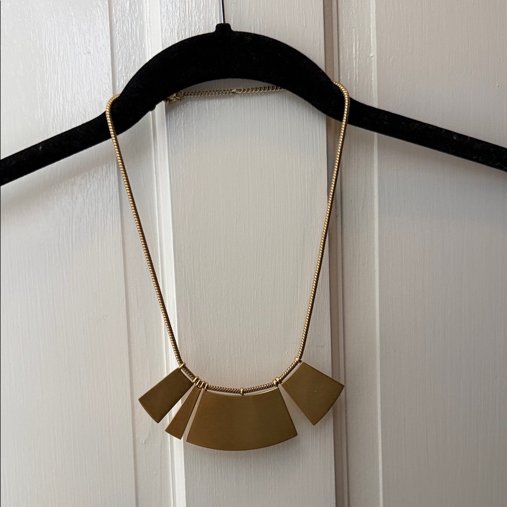Madewell Gold Panel Fan Necklace